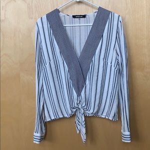 Striped Knotted Blouse